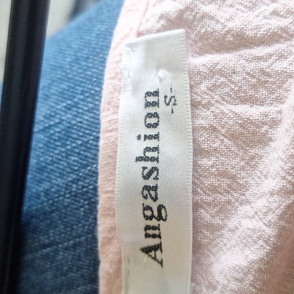 Angashion Pale Pink Dress W/Faux button front Size Small - Picture 6 of 7